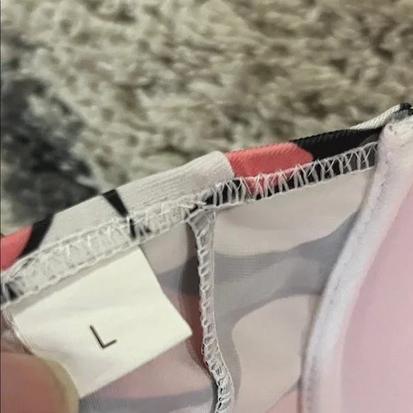 Colorblock Pink Orange Black Patterned Bikini Set - Picture 8 of 8